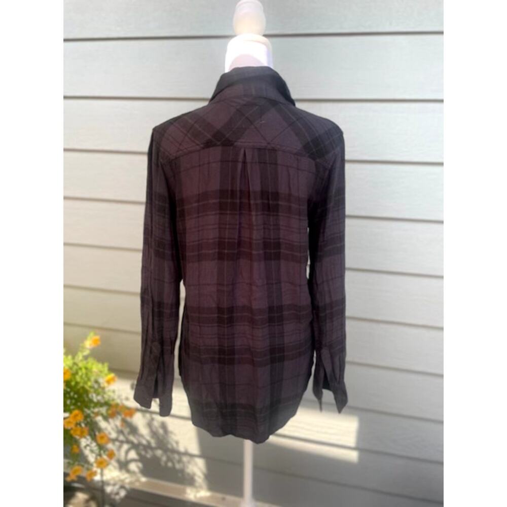 Rails Size Small Women's Shirt Button-Up Plaid Long Sleeve Black & Purple - Picture 2 of 5